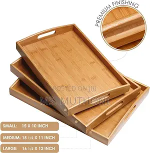 Modern Big Sized 3in1 Bamboo Serving Trays