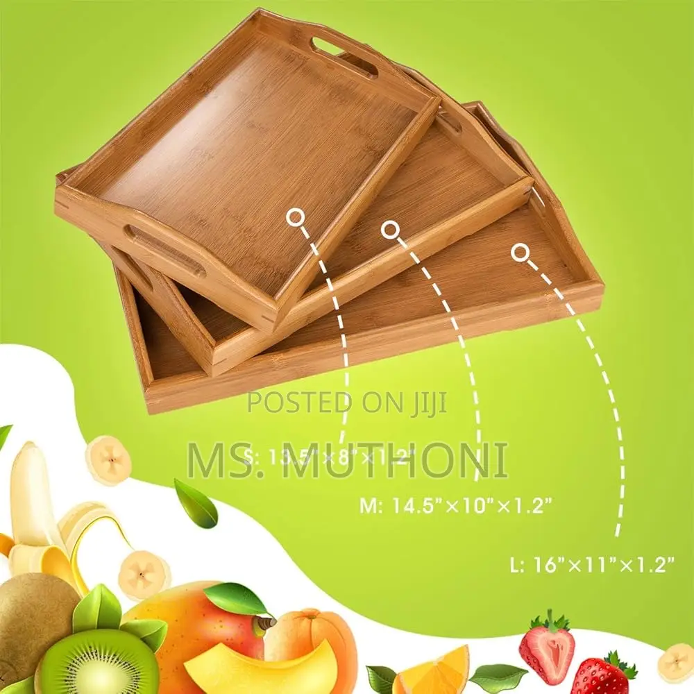 Modern Big Sized 3in1 Bamboo Serving Trays