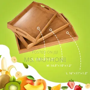 Modern Big Sized 3in1 Bamboo Serving Trays