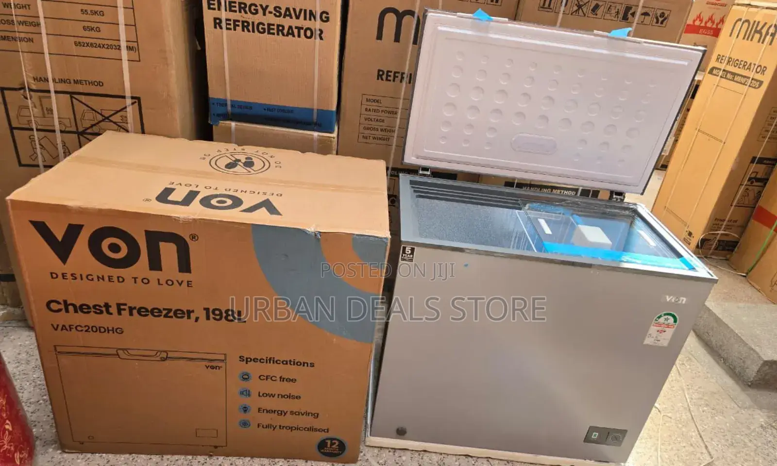 Von 198 LTRS Chest Deep Freezer