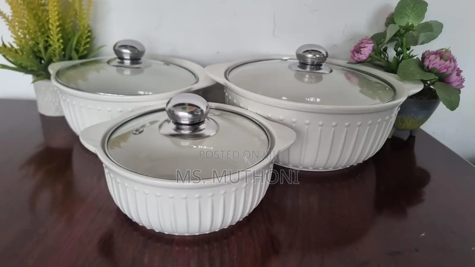 A Set of 3 Ceramic Serving Bowls