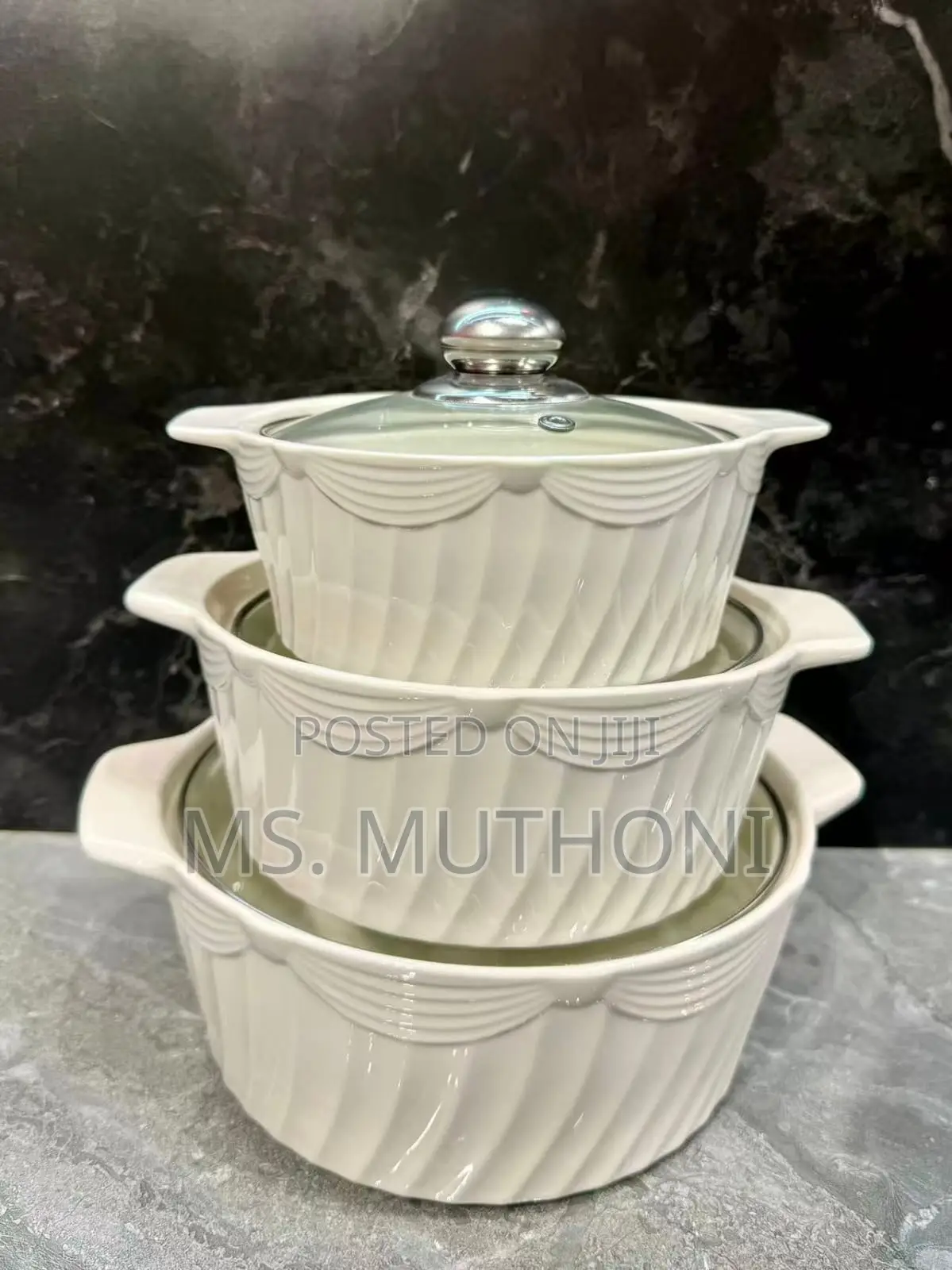 A Set of 3 Ceramic Serving Bowls