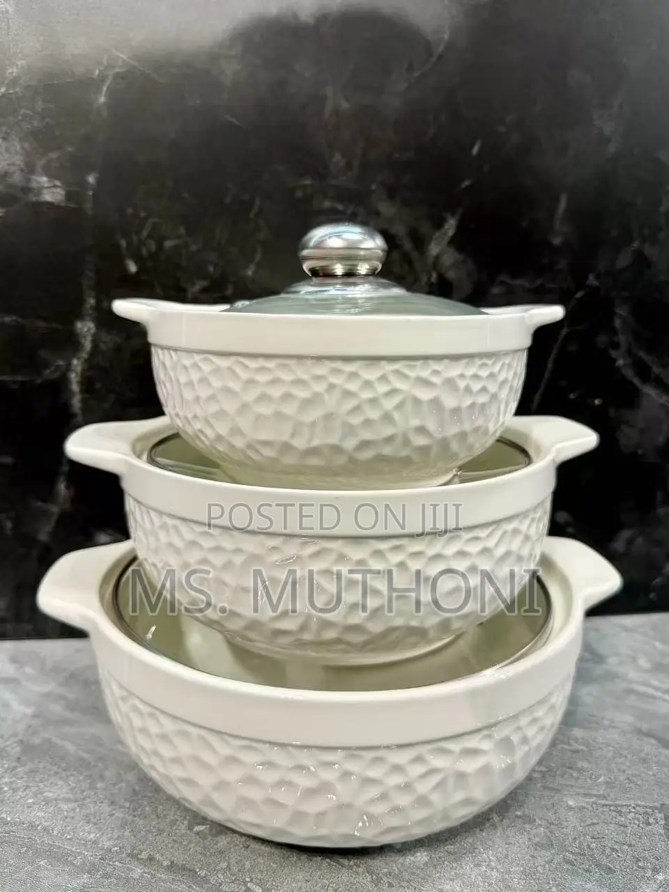 A Set of 3 Ceramic Serving Bowls