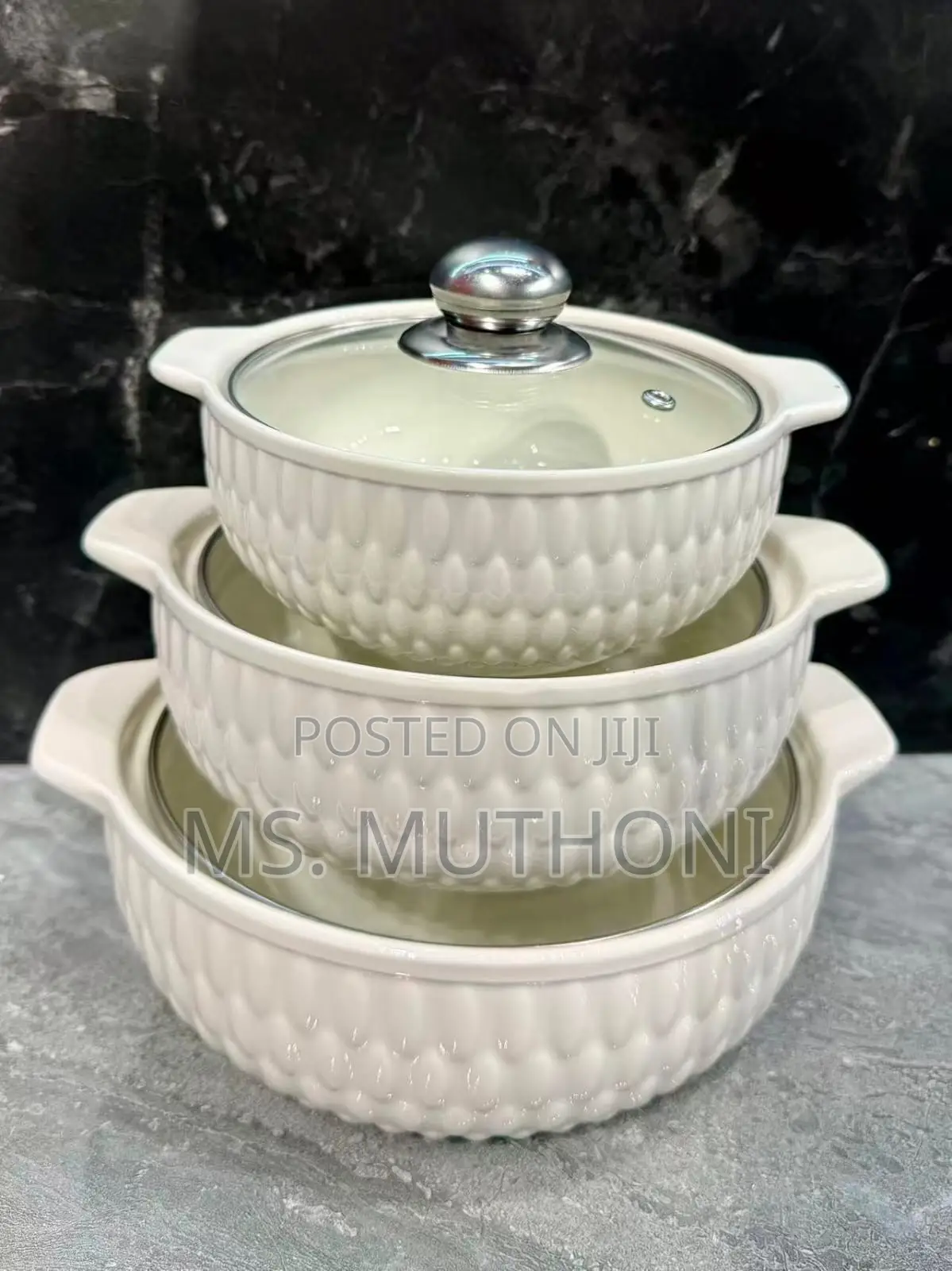 A Set of 3 Ceramic Serving Bowls