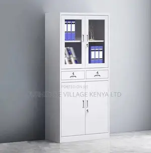 Office Cabinet; 2-door Half-glass Office Cabinet