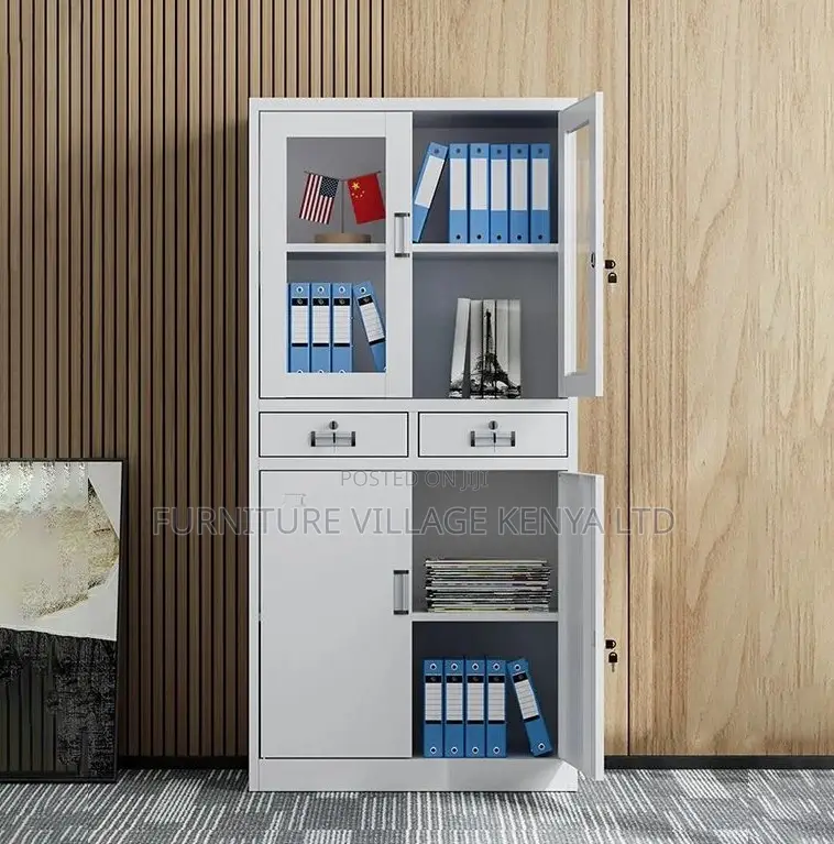 Office Cabinet; 2-door Half-glass Office Cabinet