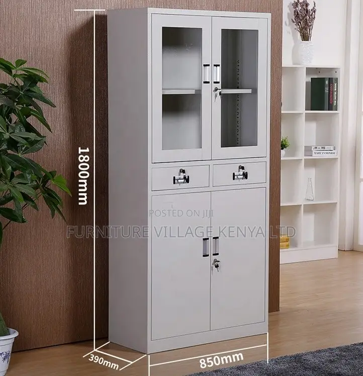 Office Cabinet; 2-door Half-glass Office Cabinet