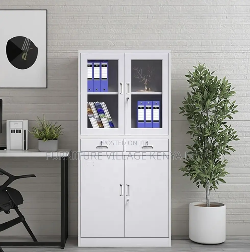 Office Cabinet; 2-door Half-glass Office Cabinet
