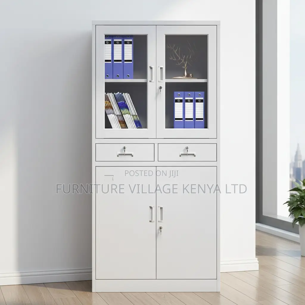 Office Cabinet; 2-door Half-glass Office Cabinet