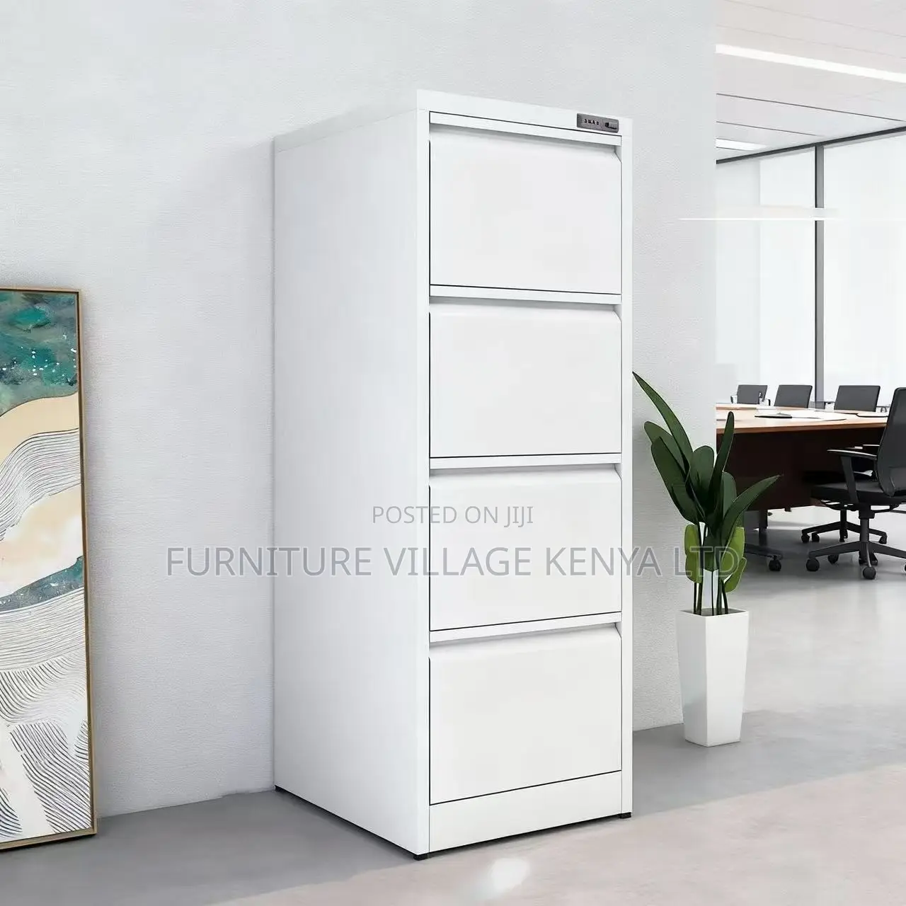 Office Cabinet; 4-drawer Cabinet With Bar Lock