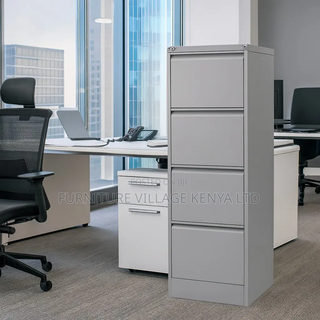 Office Cabinet; 4-drawer Cabinet With Bar Lock