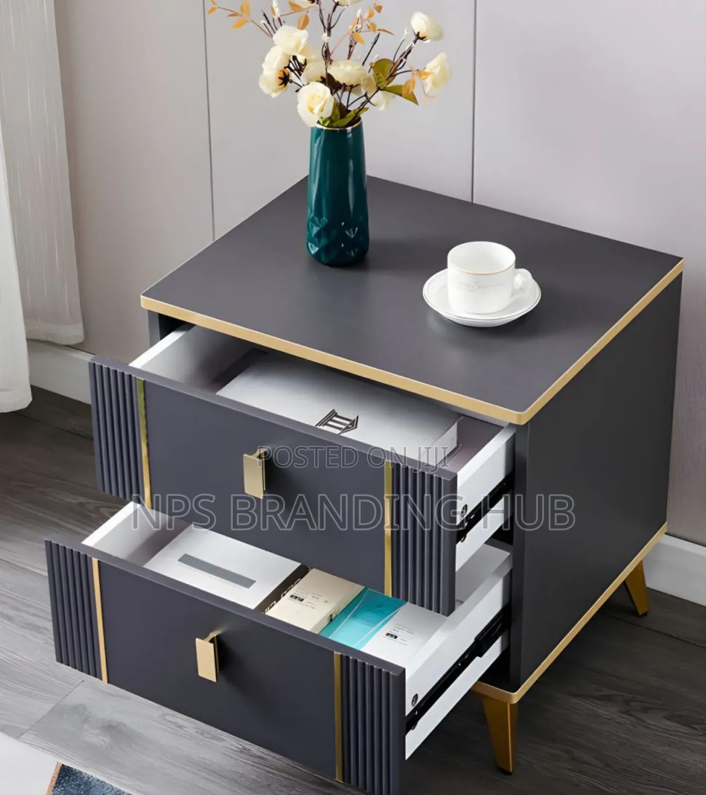 Night Stand With 2 Drawers/Bedside Table Ip
