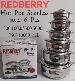 Redberry 6pieces Premium Range of Stainless Steel Insulated Hotpot