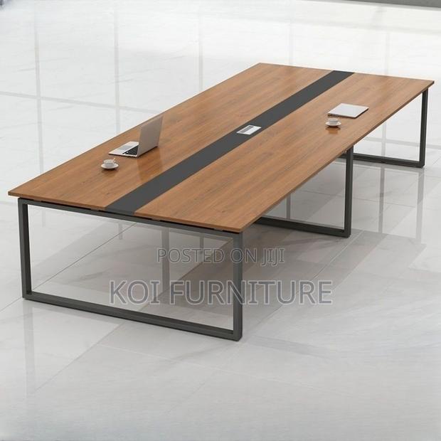 Office Table : 2.4m Hard Wood Boardroom Office Table - thumbnail 2