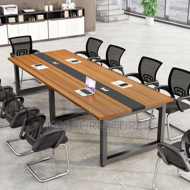 Office Table : 2.4m Hard Wood Boardroom Office Table - thumbnail 10