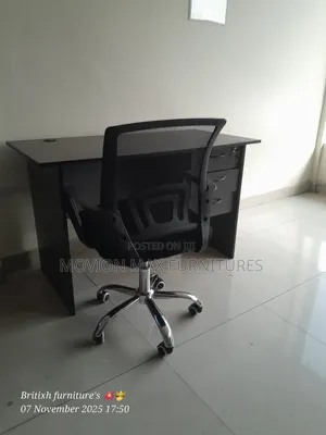 Grey Desk With Chair