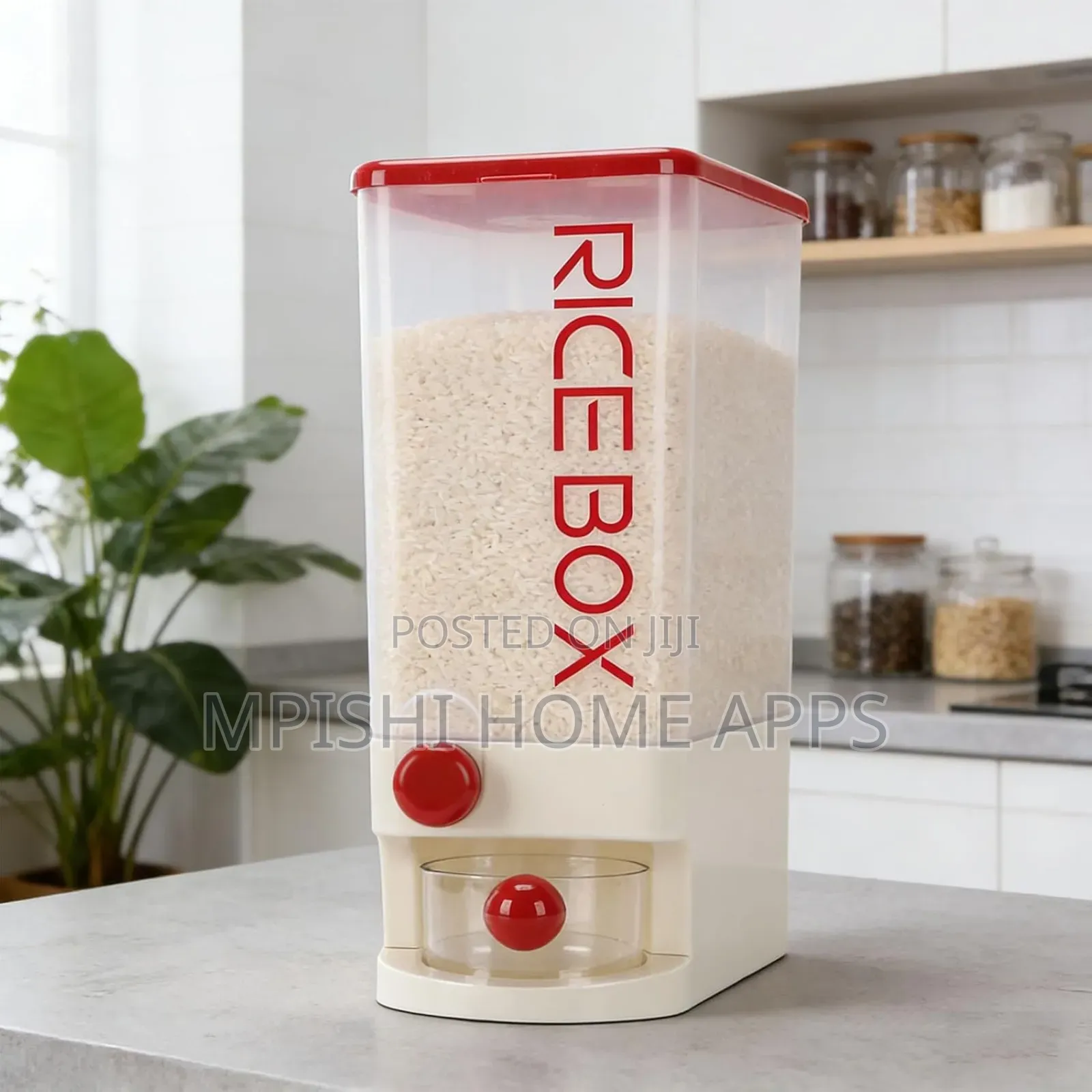 10kg Airtight Rice Dispenser Storage Container With Measuring Button