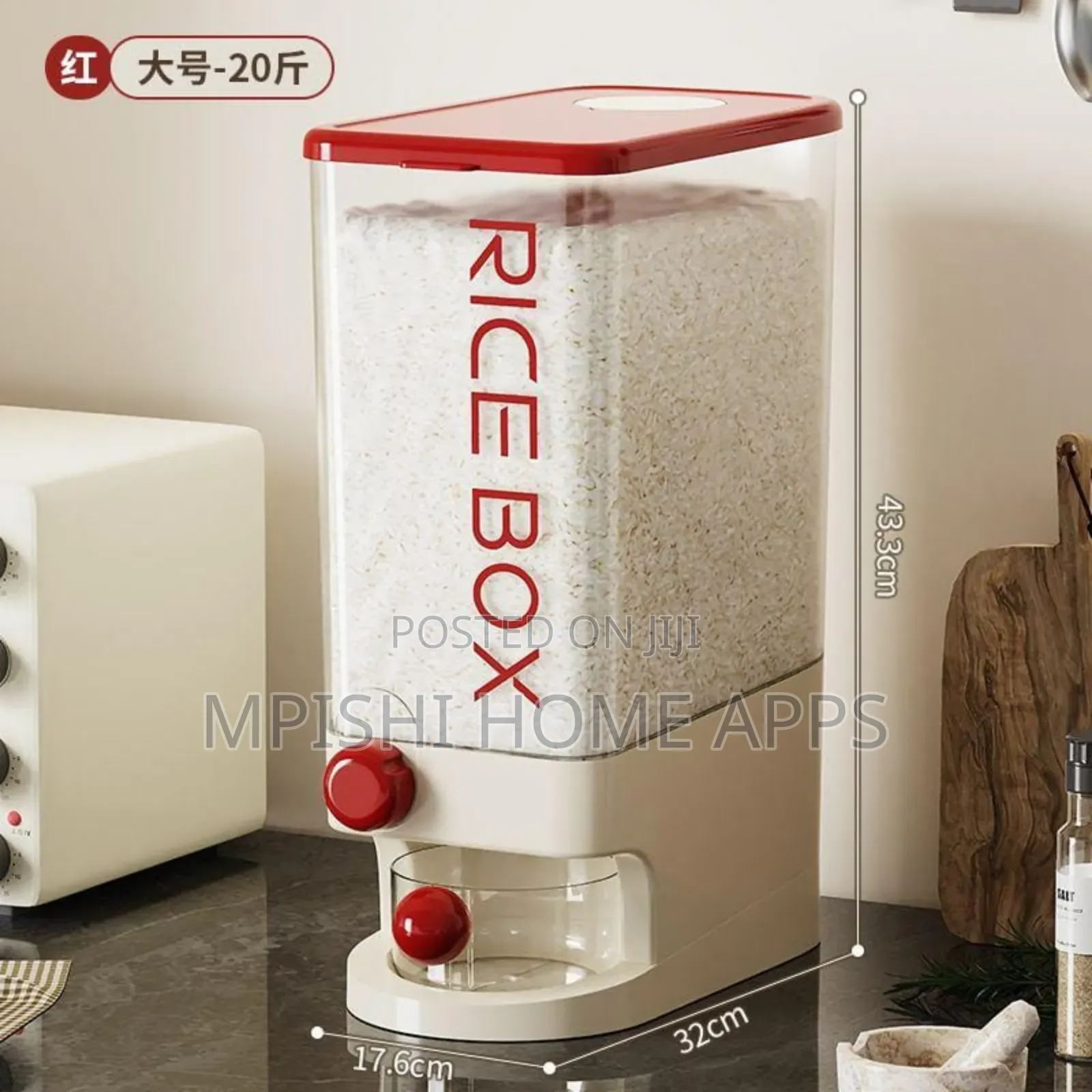10kg Airtight Rice Dispenser Storage Container With Measuring Button