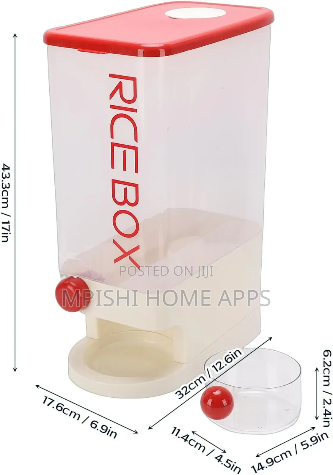 10kg Airtight Rice Dispenser Storage Container With Measuring Button