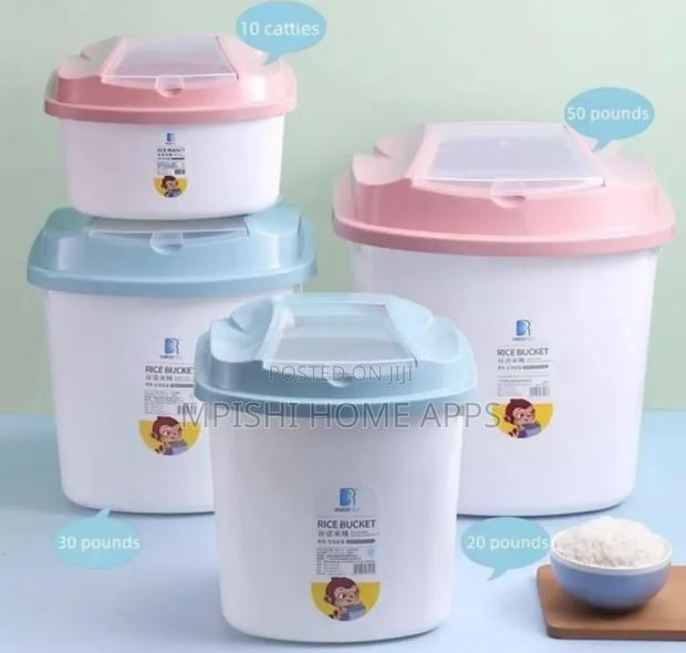 10kg Airtight Plastic Rice and Cereal Storage Bucket - thumbnail 2