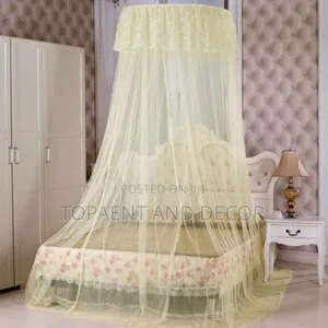 Cream Yellowish Round Top Mosquito Net