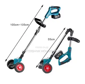Foldable, Cordless Lawn Mower With Wheels