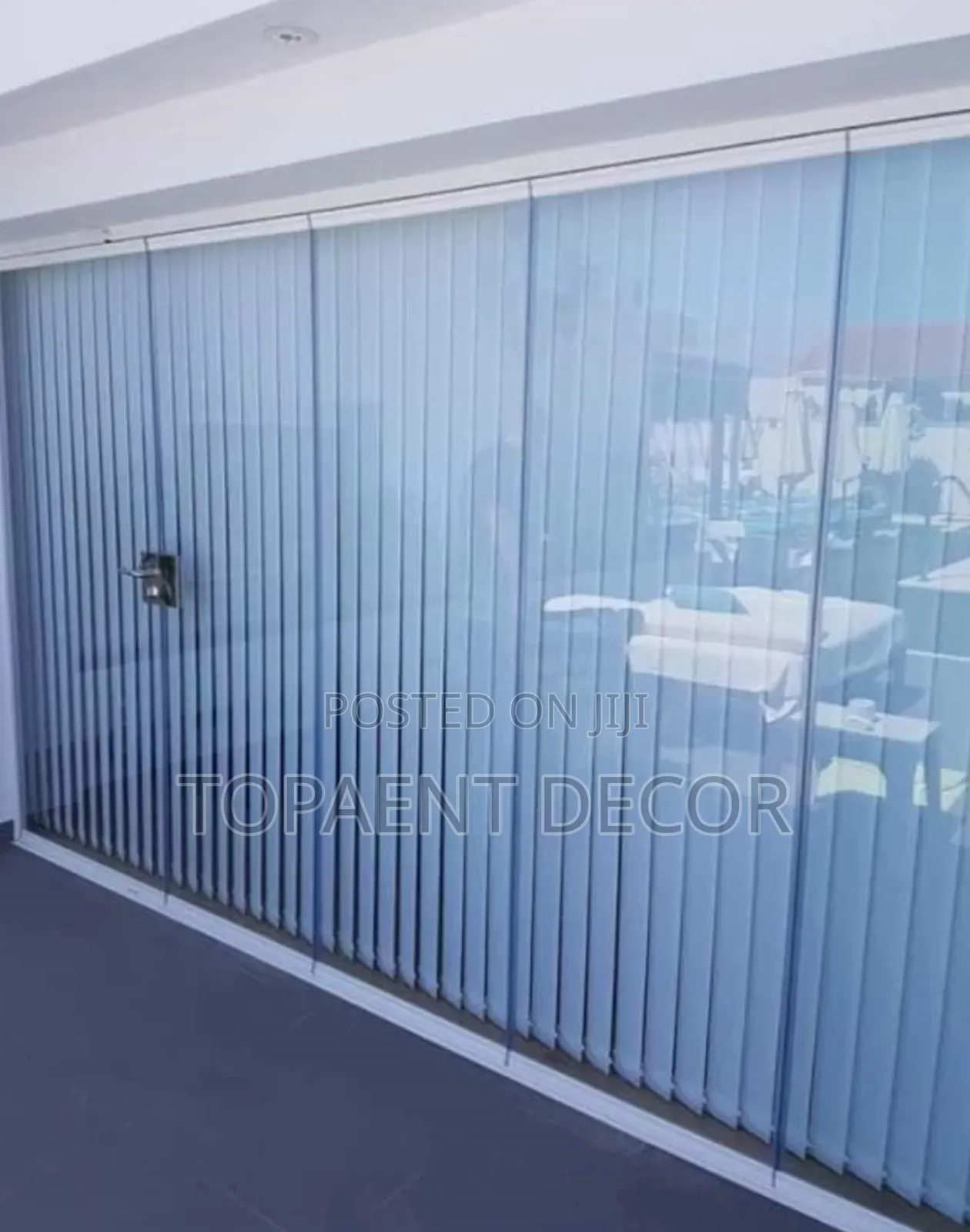 Light Blue Maximum Effect Vertical Office Window Blinds
