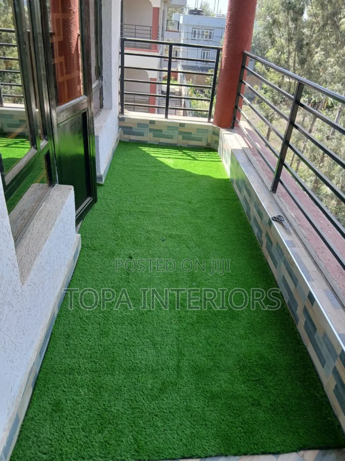 Balcony Green Carpets Flooring Installation