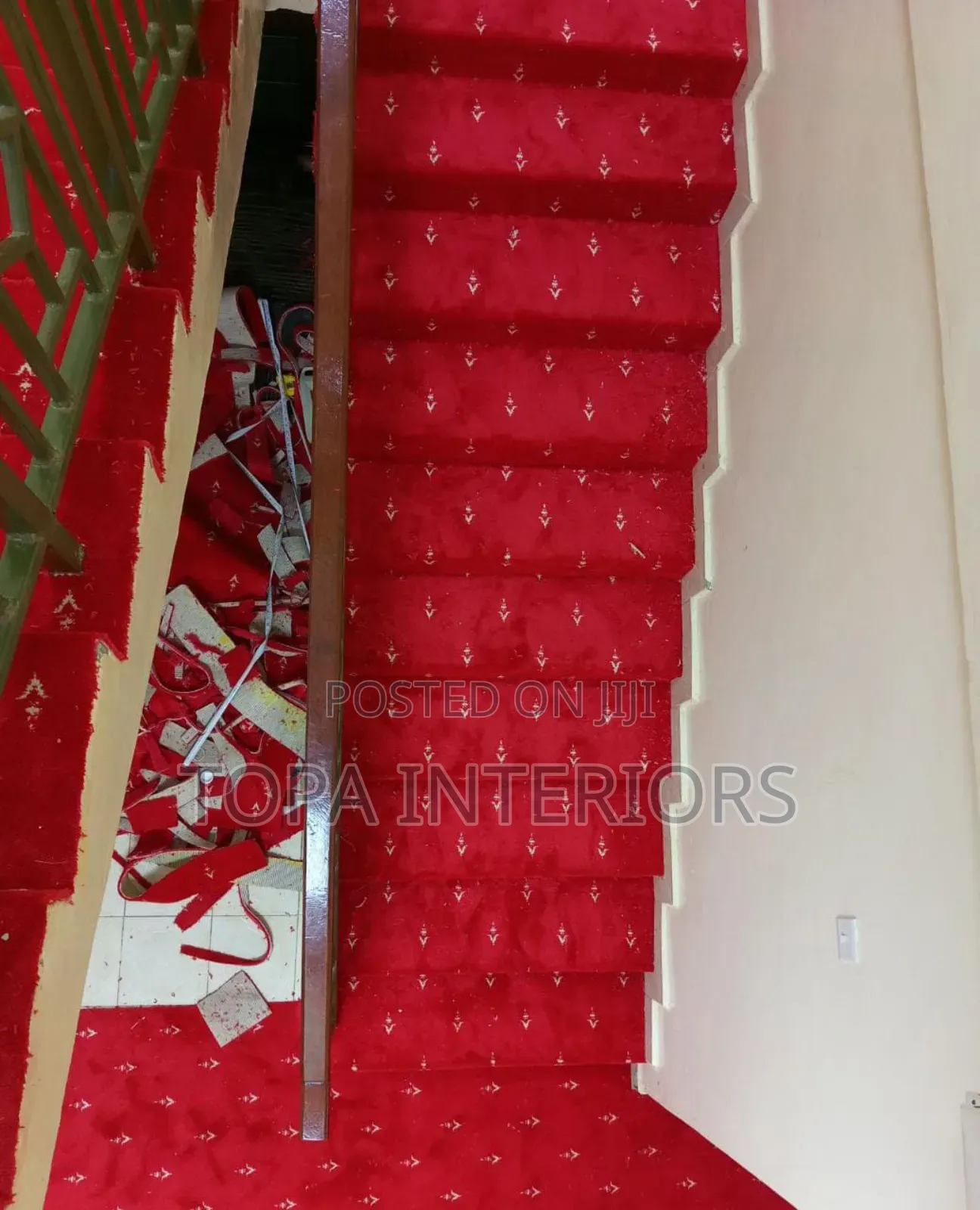 Executive Stairs Red Carpets Wall to Wall Floor Carpets Installation
