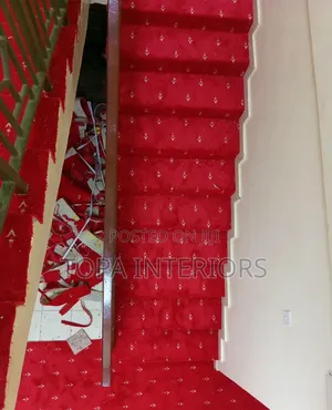 Executive Stairs Red Carpets Wall to Wall Floor Carpets Installation