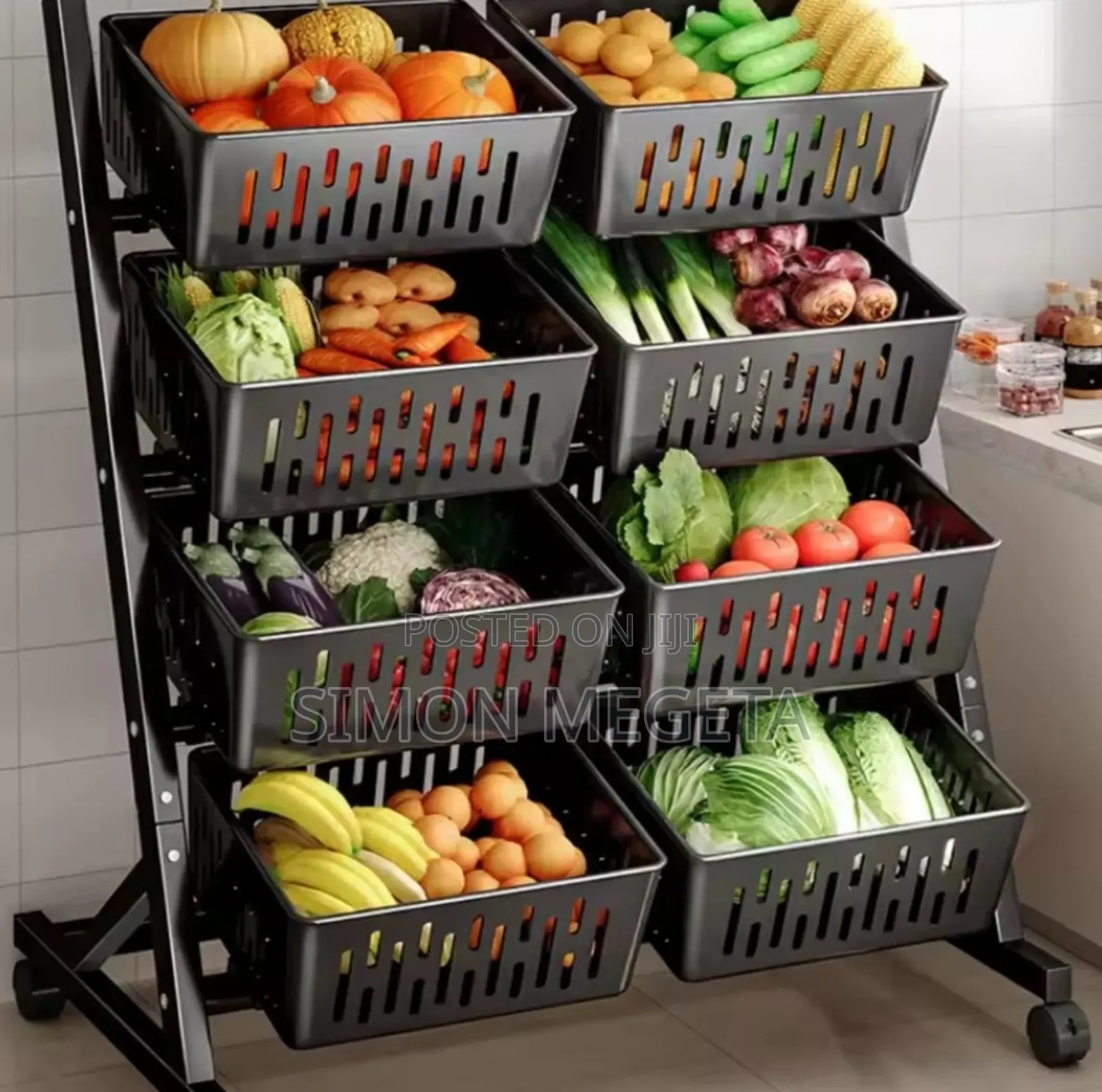 Kitchen Vegetable Basket Rack 4 Layer