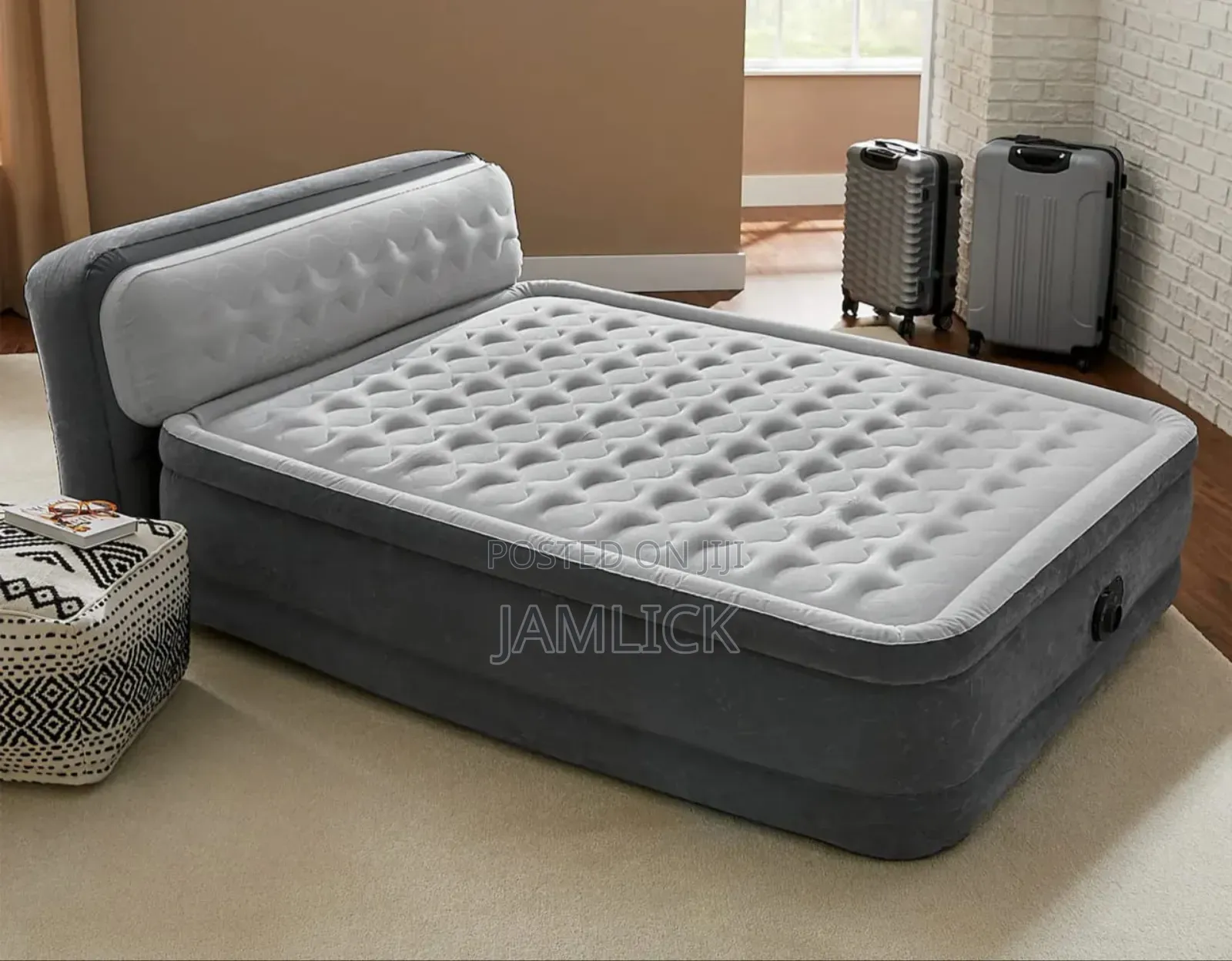 Queen Size Inflatable Mattress With Headboard 5x6 - Sh