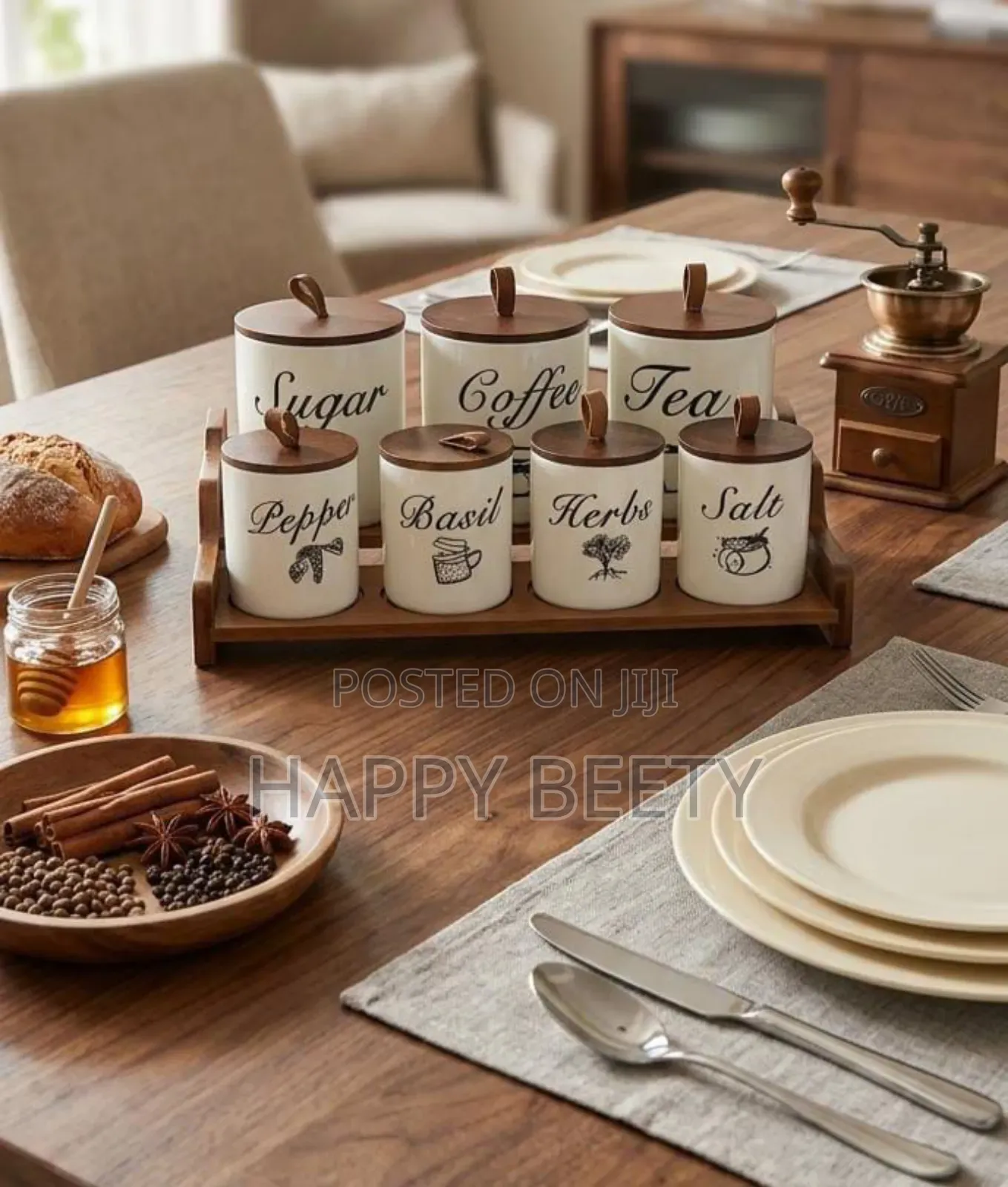 Luxury 8pc -Piece Canister Set 
(1 Tray + 7 Canisters )