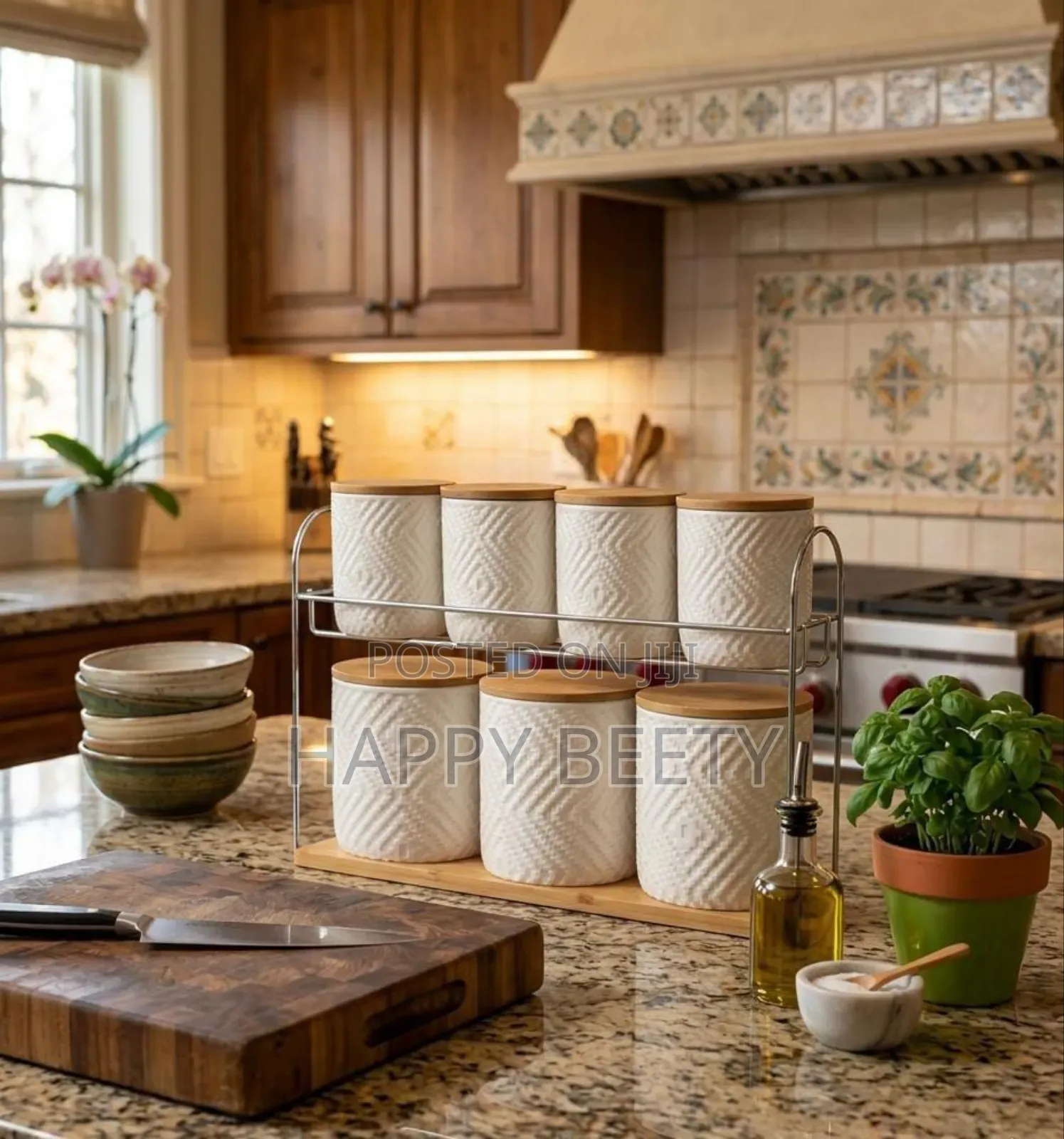 Luxury 8pc -Piece Canister Set 
(1 Tray + 7 Canisters )