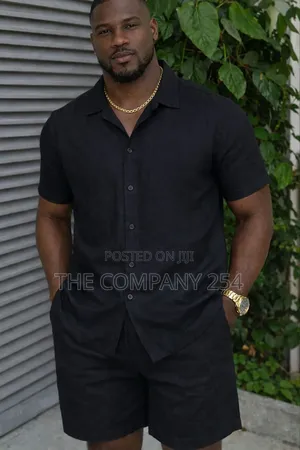 Quality Cotton Linen Men Casual 2 Piece Suit