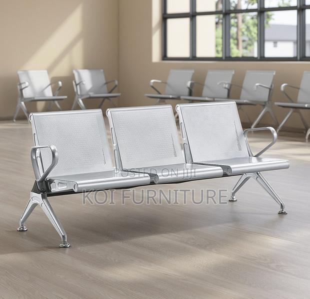 Office Bench : 3-Seater Heavy Duty Silver Bench - thumbnail 3