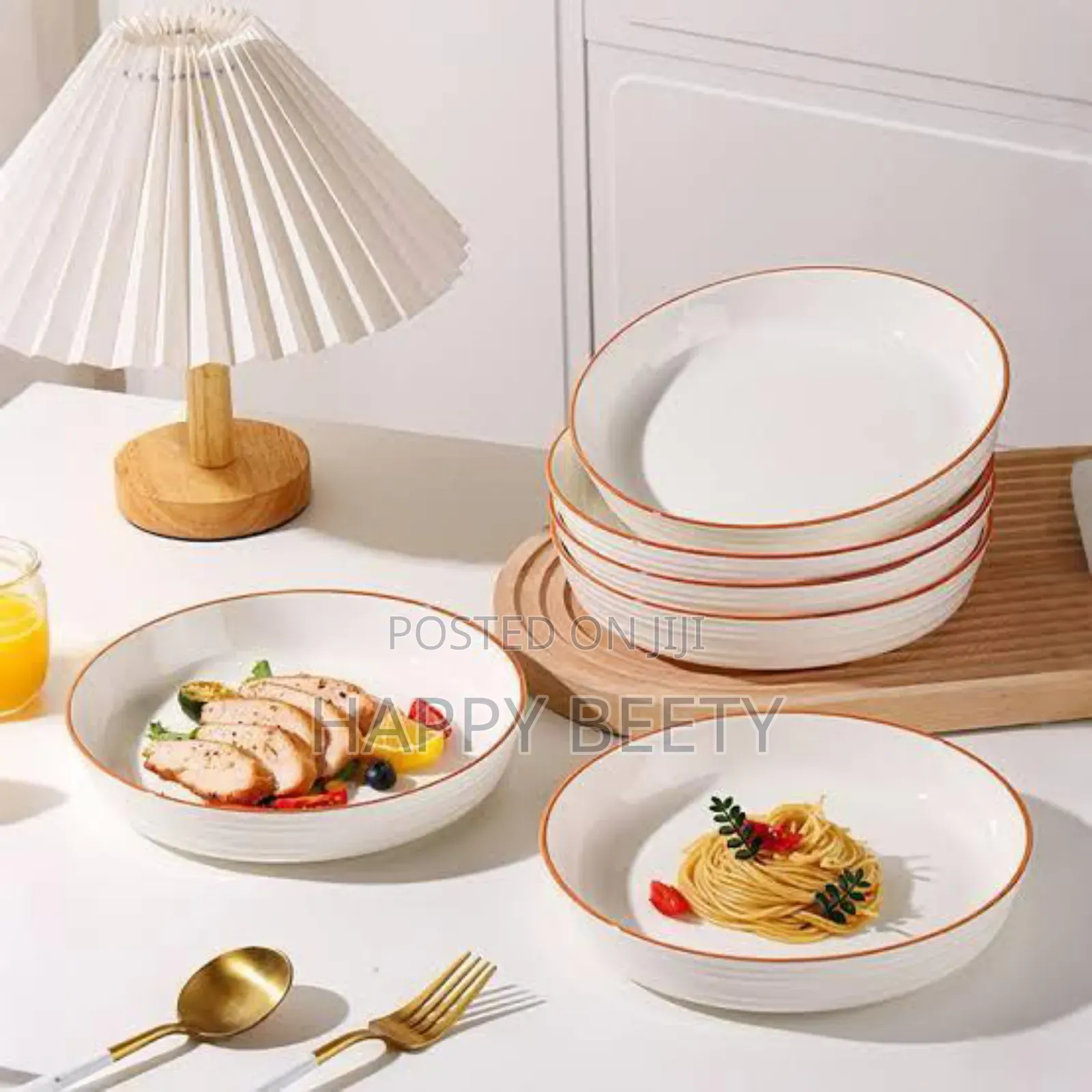 Pasta Brown Line Aesthetic Plates*