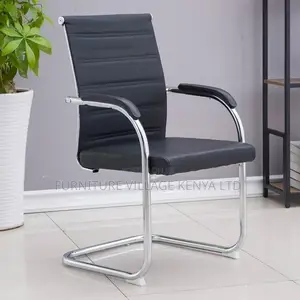 Office Chair; Black Chrome Conference Office Chair