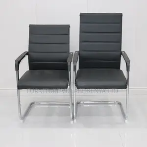 Office Chair; Black Chrome Conference Office Chair