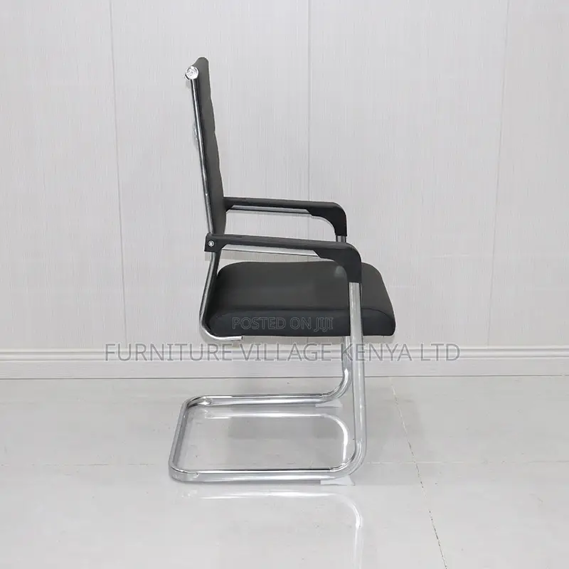 Office Chair; Black Chrome Conference Office Chair