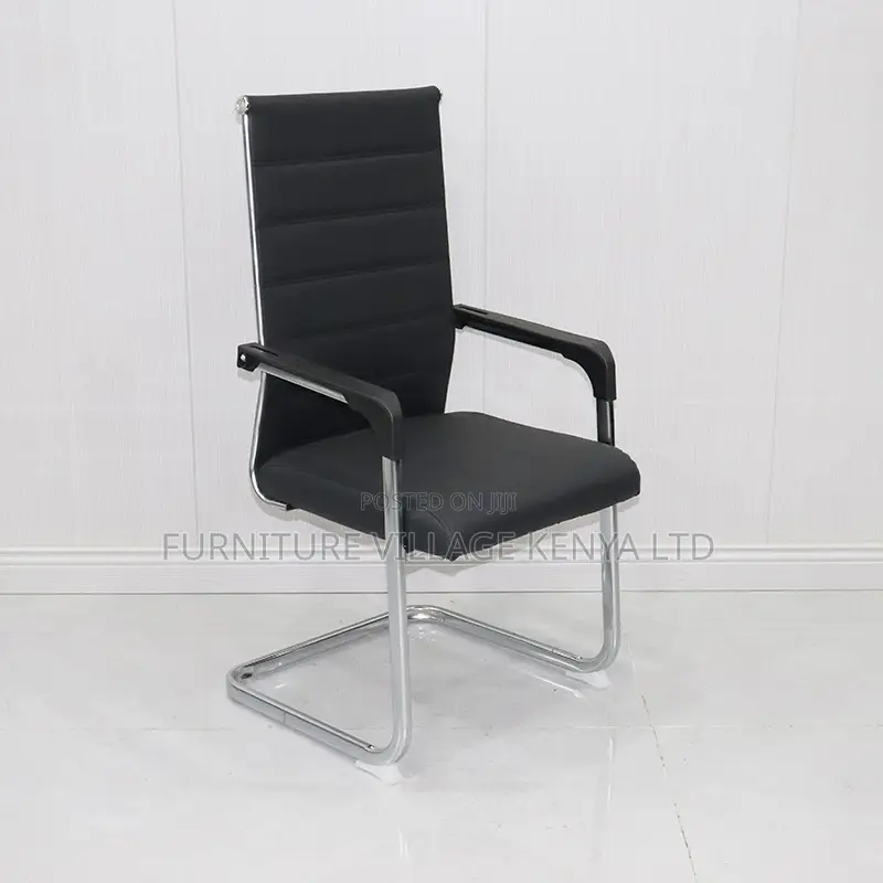 Office Chair; Black Chrome Conference Office Chair
