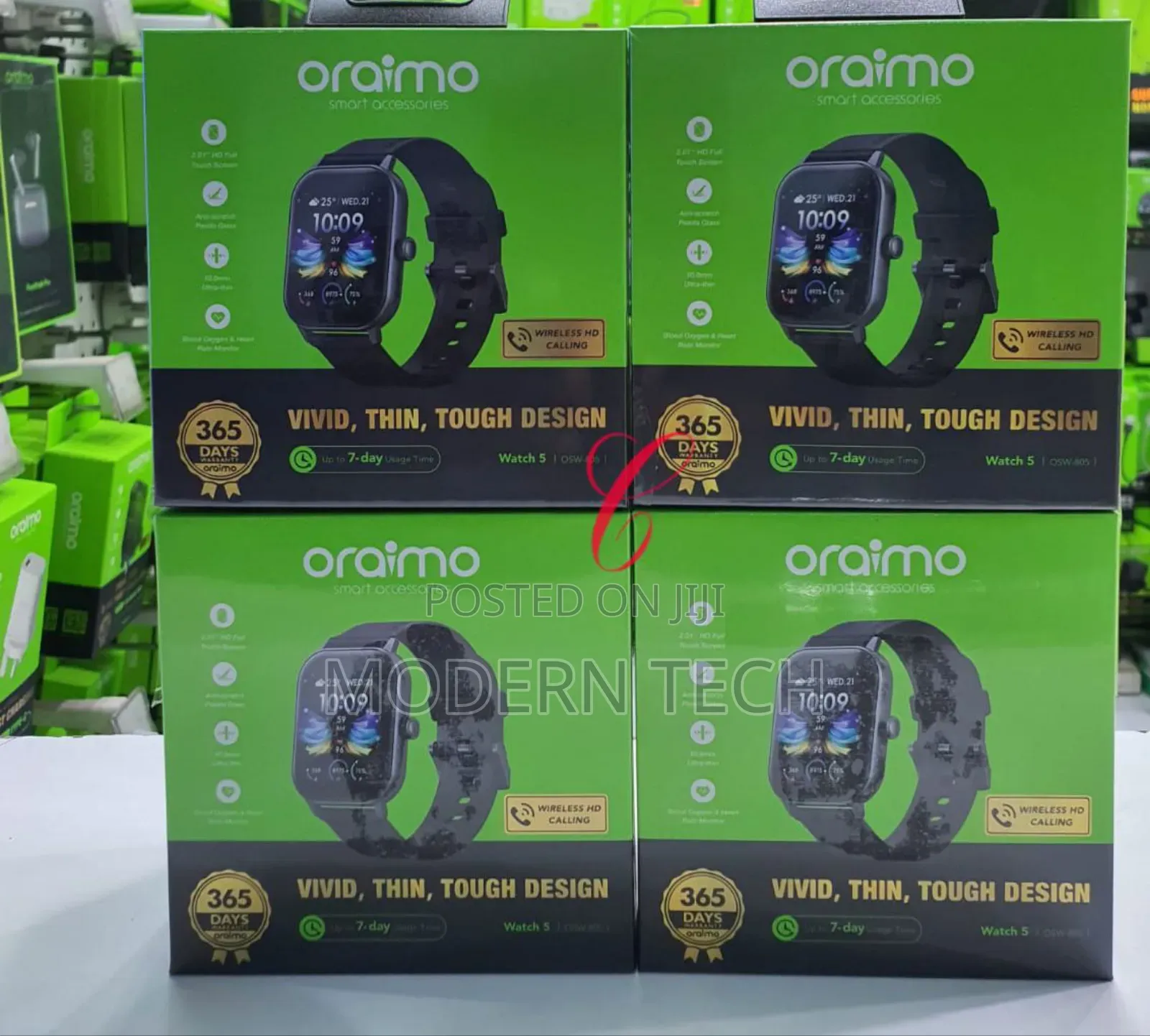 Oraimo Watch 5 Smart Watch – Big Screen,Smart Calls Long Battery Life