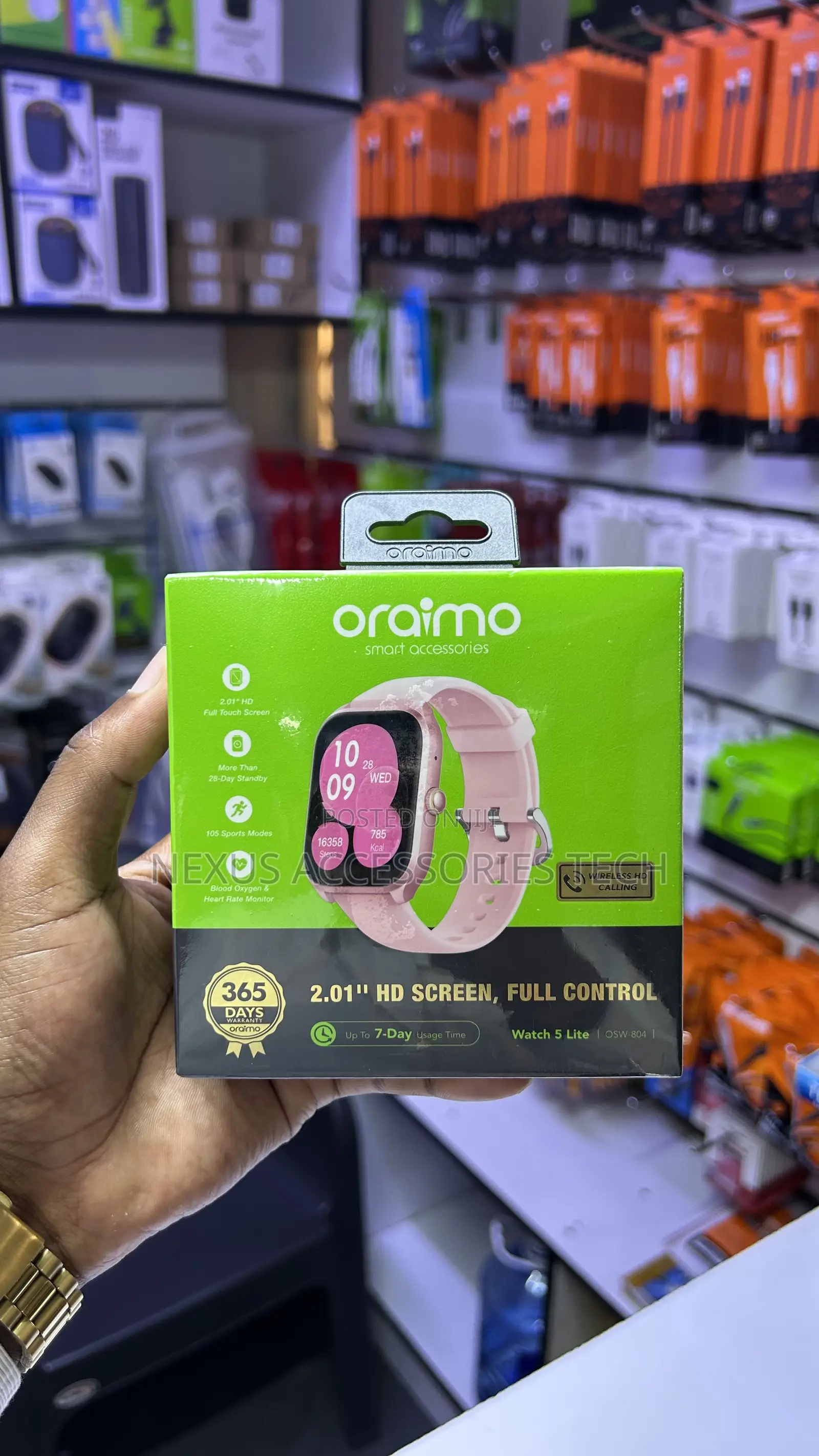 Oraimo Watch 5 Lite Osw-804 Pink – Stylish Smartwatch, Long Battery