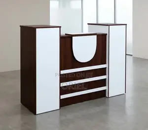 Office Desk : 1.6m Custom Reception Counter Welcoming Office Desk