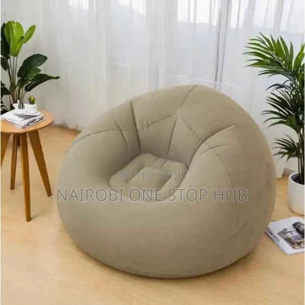 Inflatable Sofa Bean Shaped Chair With Manual Pump
