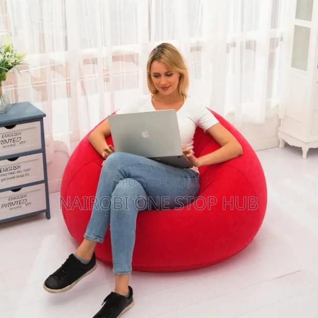 Inflatable Sofa Bean Shaped Chair With Manual Pump - thumbnail 2