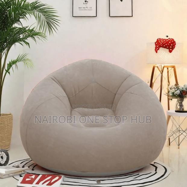 Inflatable Sofa Bean Shaped Chair With Manual Pump - thumbnail 4