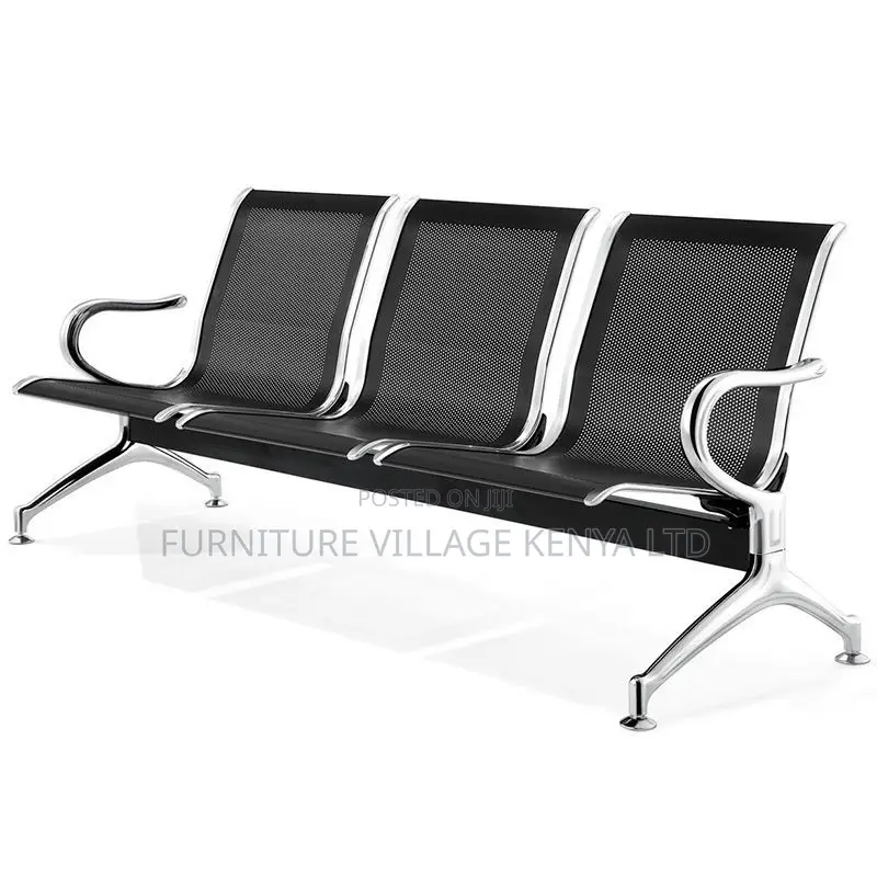 Office Bench; 3-seater Steel Reception Office Bench
