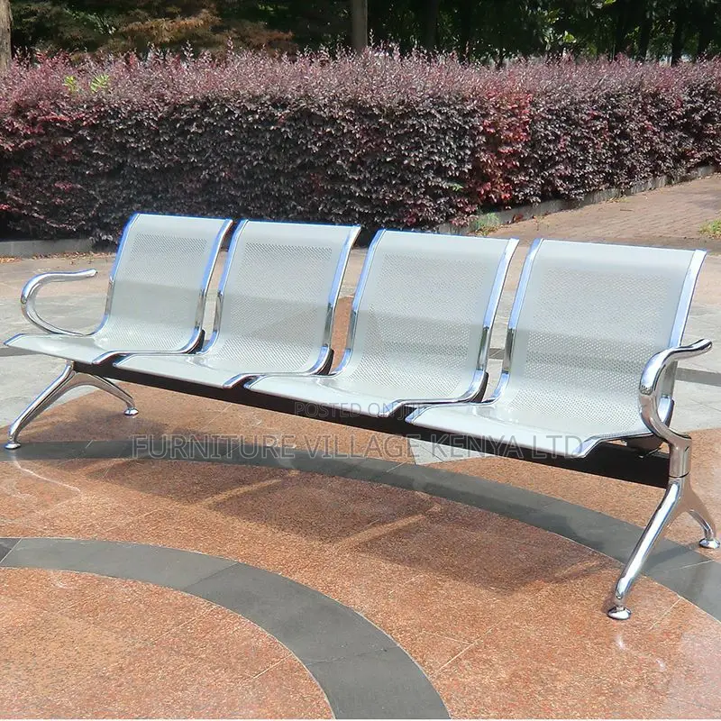 Office Bench; 3-seater Steel Reception Office Bench