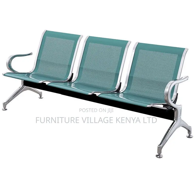 Office Bench; 3-seater Steel Reception Office Bench
